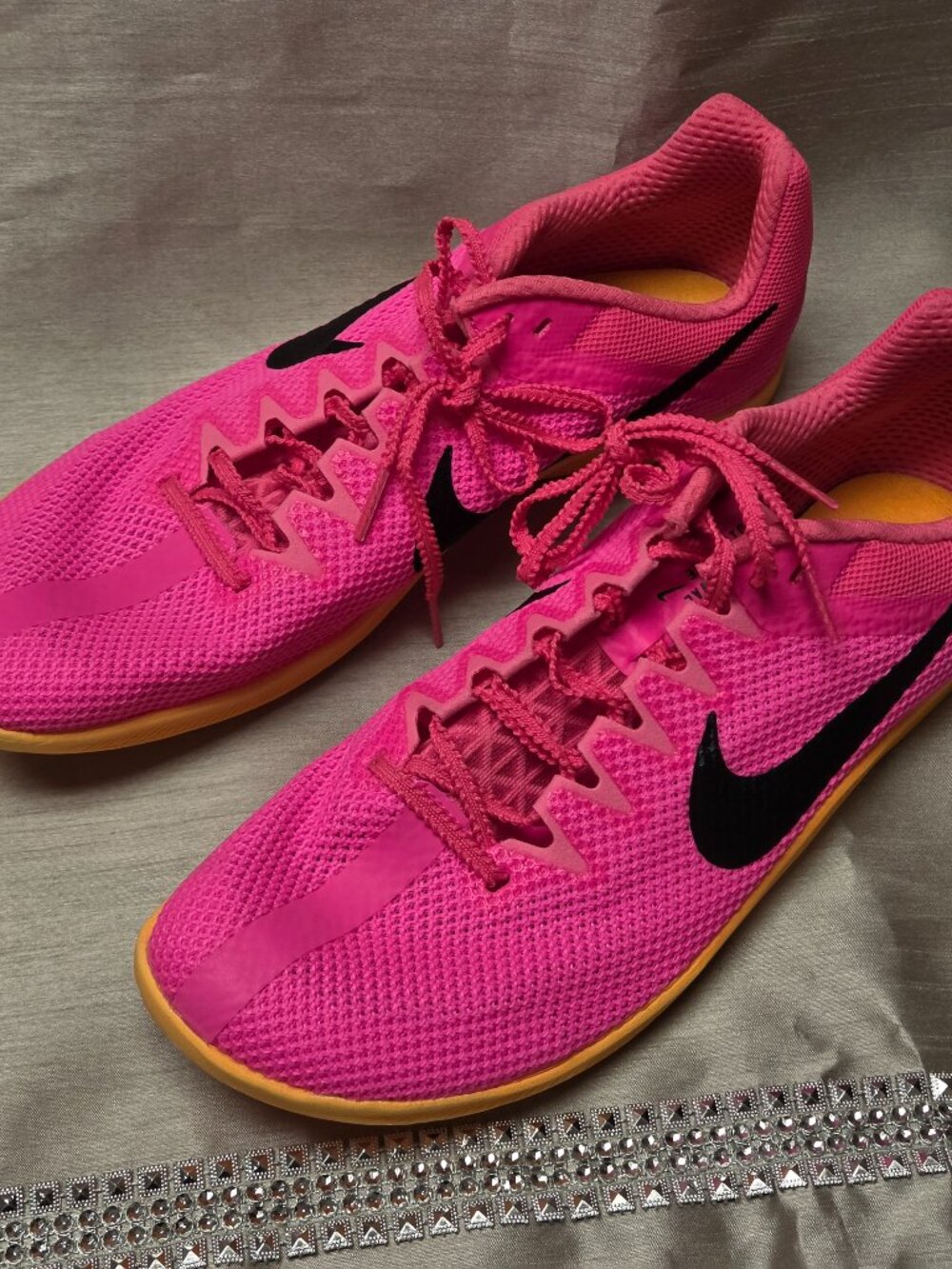 Nike Zoom Rival Distance Track & Field Spikes Mens 10.5 Cleats DC8725-600 Pink